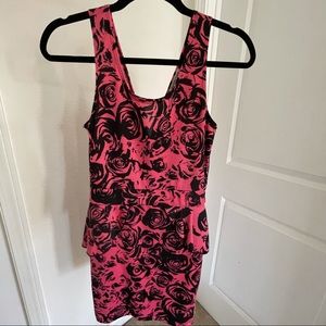 Charlotte Russe Black & Pink Floral Dress